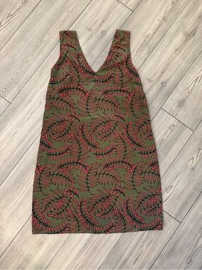 Halogen Olive Green Foral Mini Dress Size Small